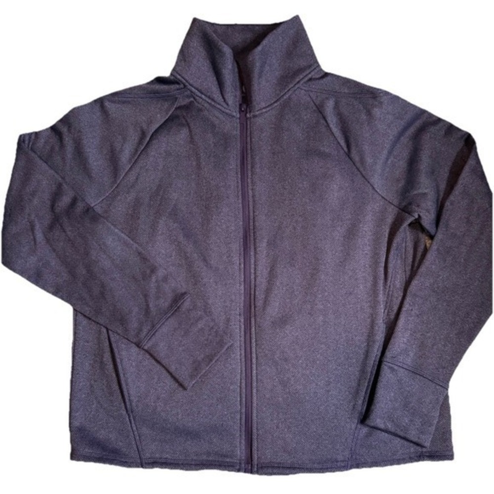 Champion Women's Full Zip Training Jacket Size L Purple Herringbone‎